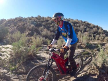 An Optibike RIOT on single track in Fruita, CO
