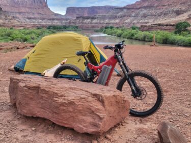 R22 in front of Tent at camp site